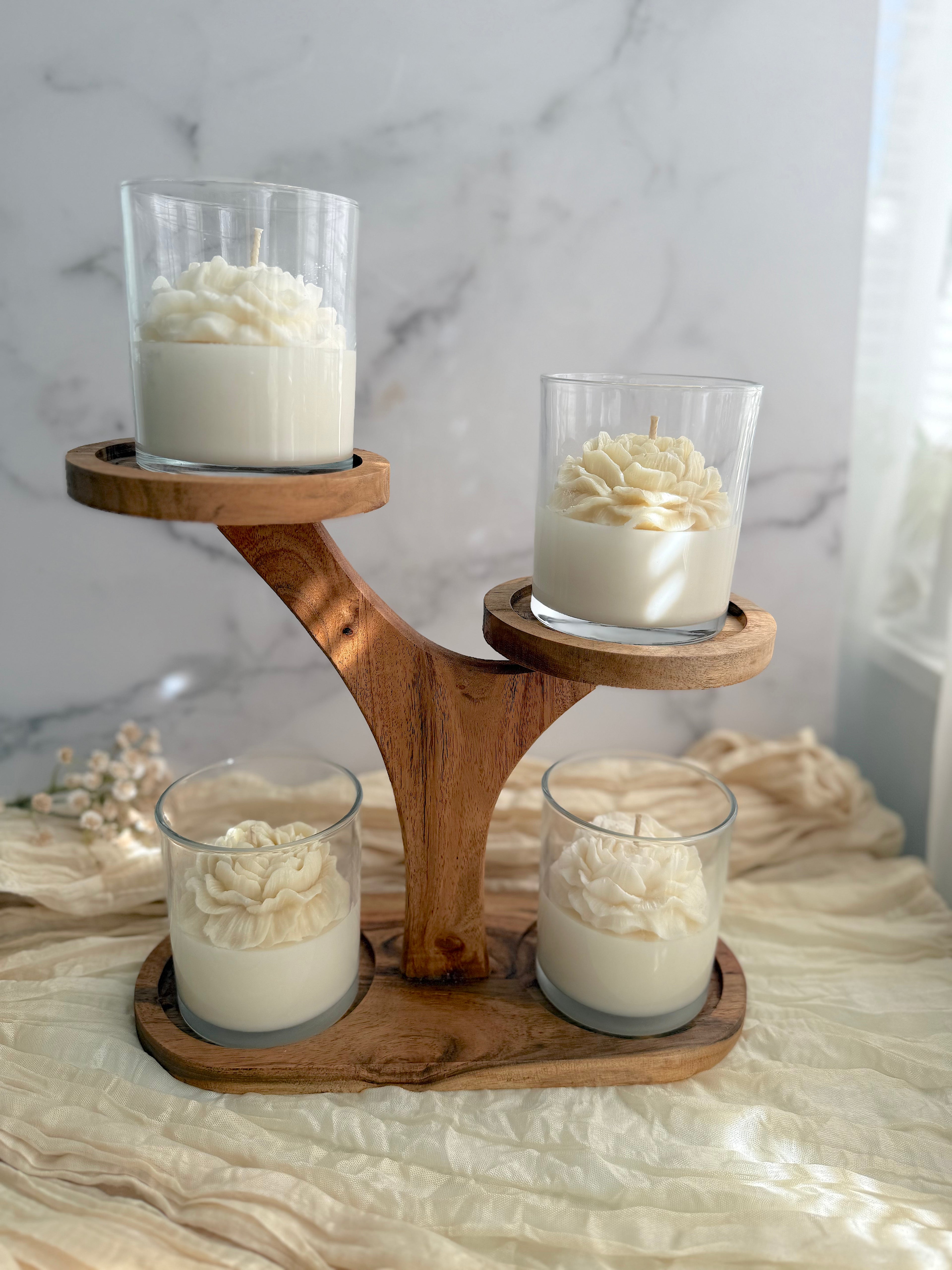 Premium Peony Candle | Cera Natural de Soja y Coco con Aroma a Vainilla. Premium XL Peony Candle