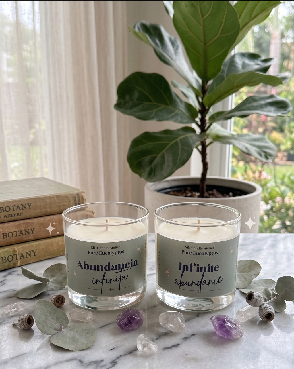 Vela de Soja y Coco Pure Eucalyptus – "Abundancia Infinita / Infinite Abundance" (10 oz)