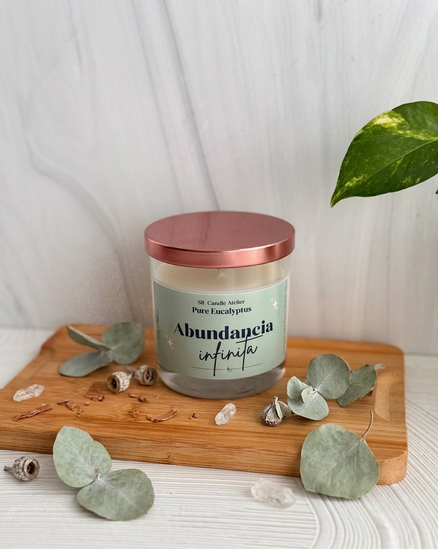 Vela de Soja y Coco Pure Eucalyptus – "Abundancia Infinita / Infinite Abundance" (10 oz)