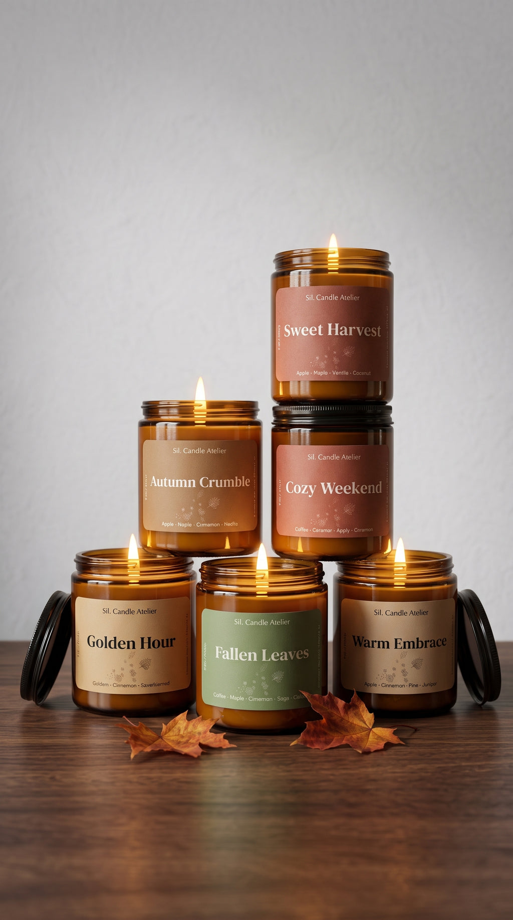 Autumn Aura Collection - Full Set (6 Handcrafted Candles)