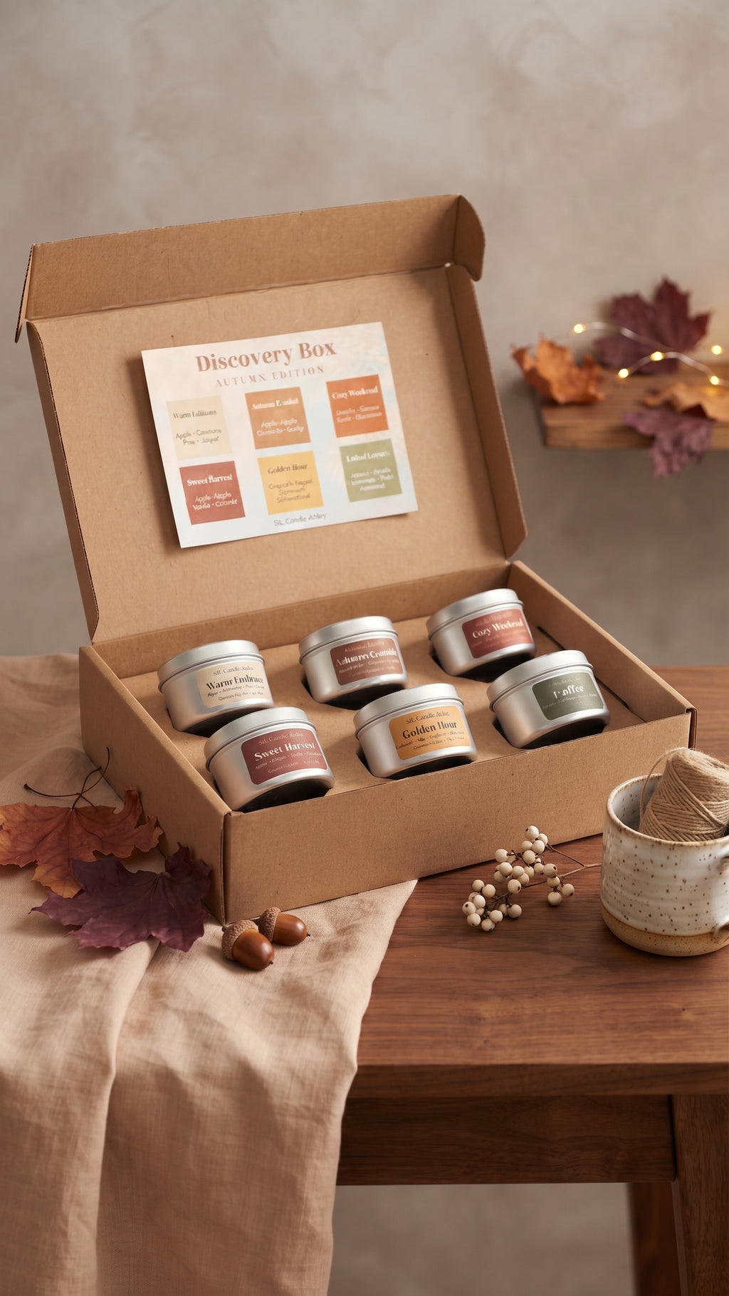 Autumn Edition Discovery Box - Set of 6 Mini Candle Tins