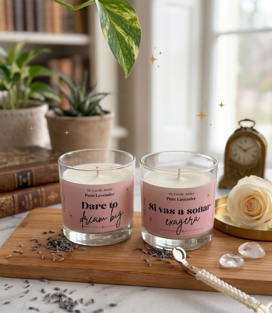 Pure Lavender Vela de Soja y Coco - "Dare to Dream Big / Si vas a Soñar Exagera" (10 oz)