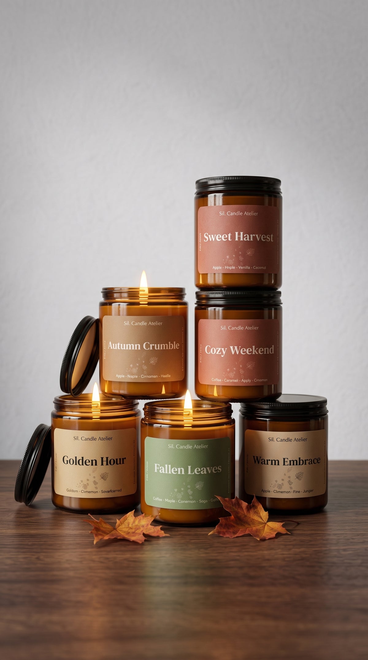 Autumn Aura Collection - Full Set (6 Handcrafted Candles)