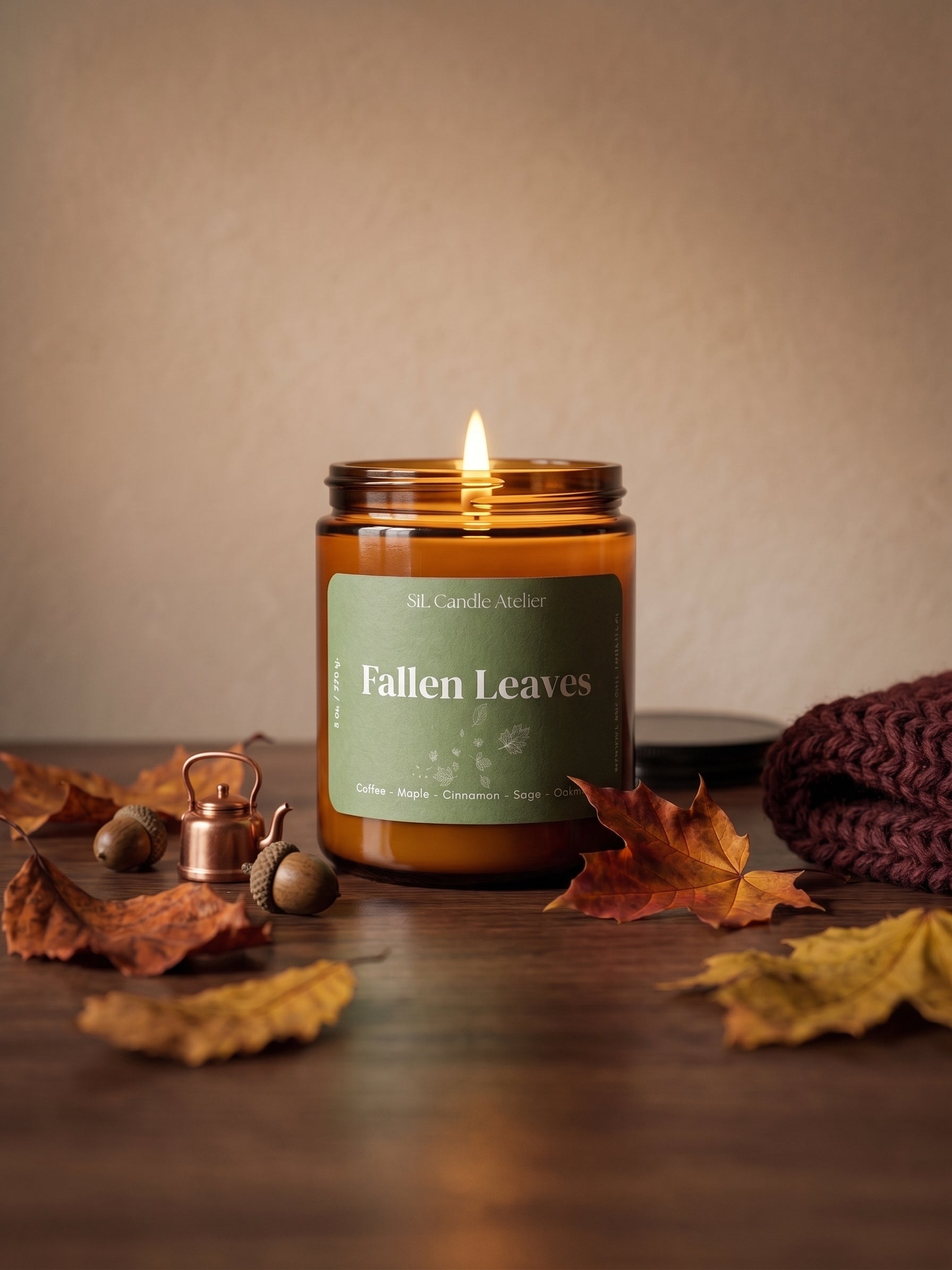Fallen Leaves Candle - Autumn Aura Collection - 8 oz (226 gr)