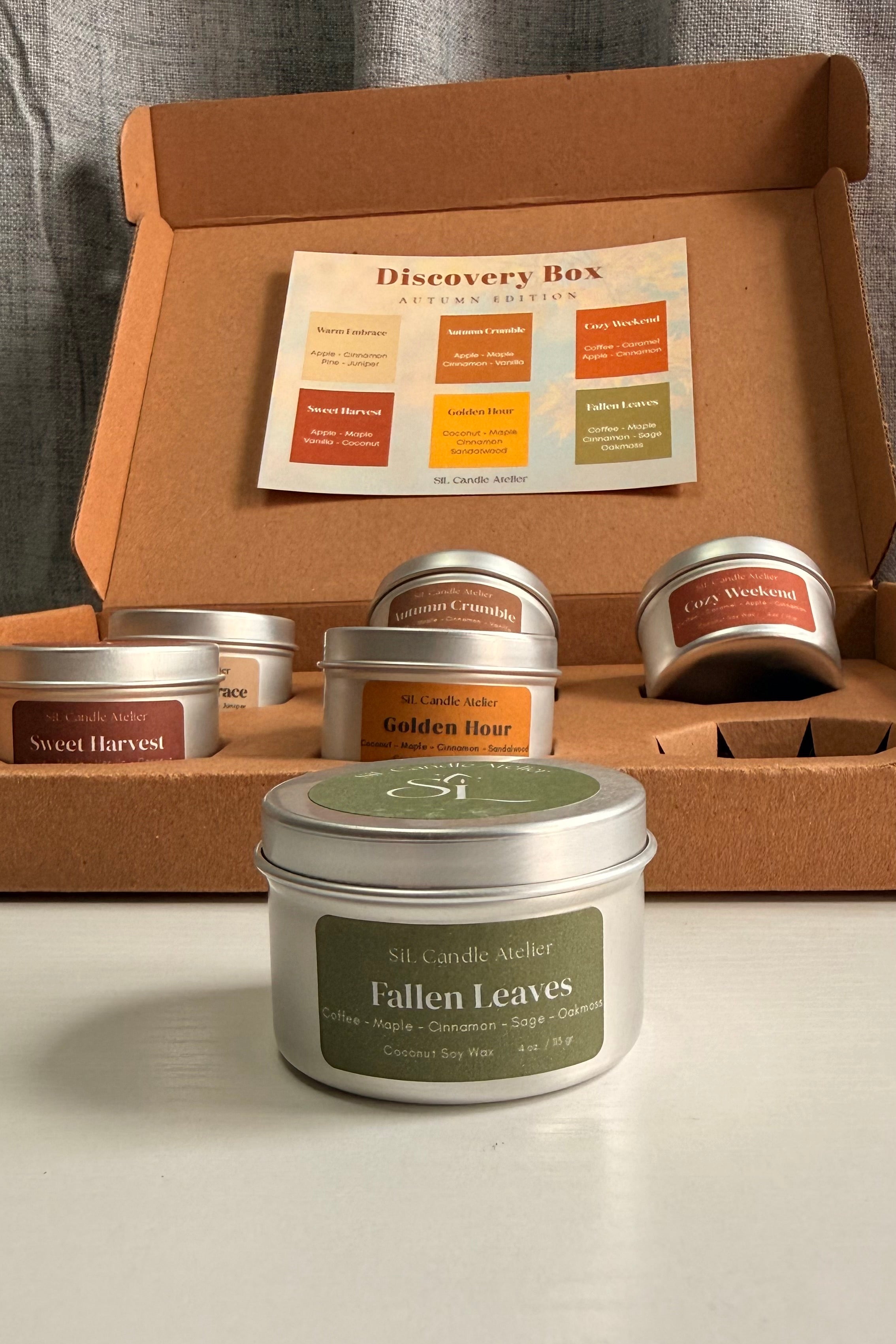 Autumn Edition Discovery Box - Set of 6 Mini Candle Tins