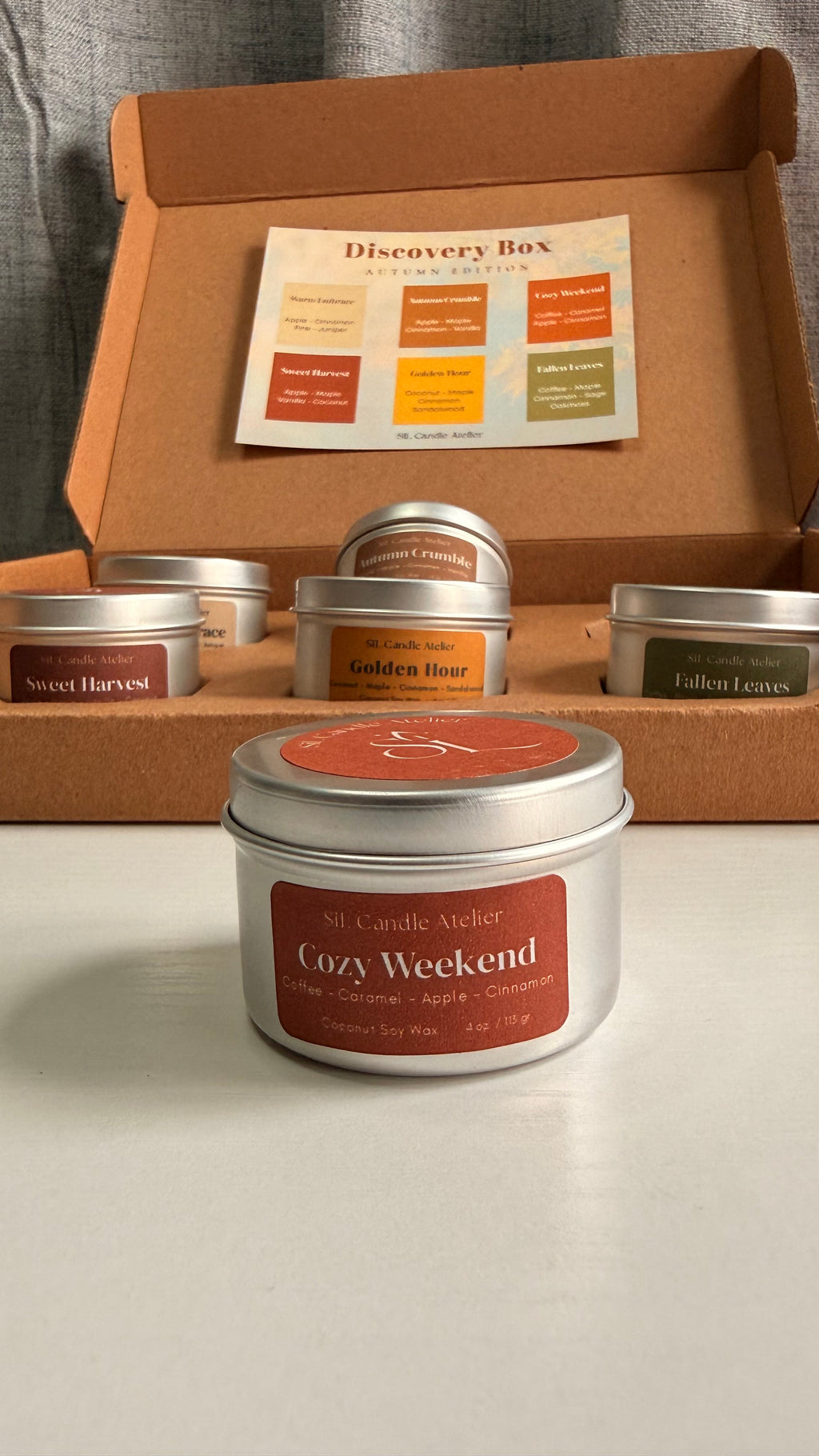 Autumn Edition Discovery Box - Set of 6 Mini Candle Tins