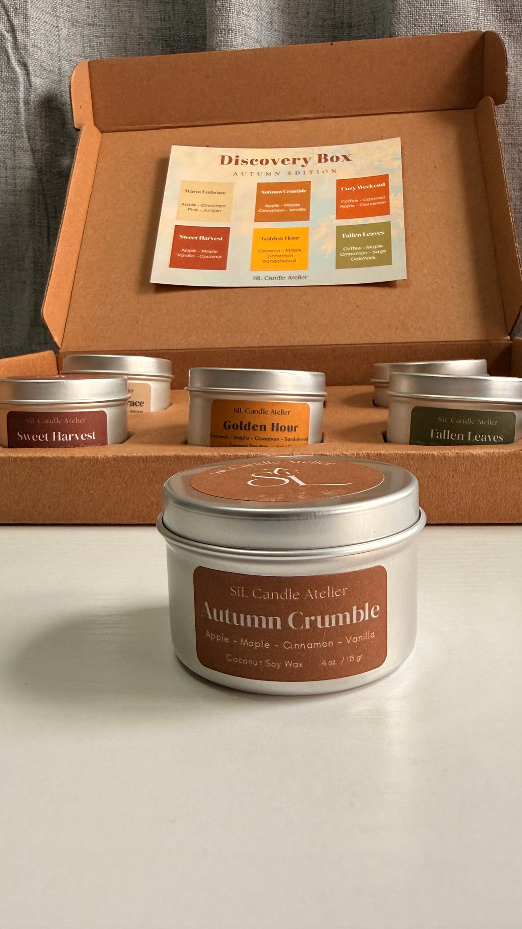Autumn Edition Discovery Box - Set of 6 Mini Candle Tins