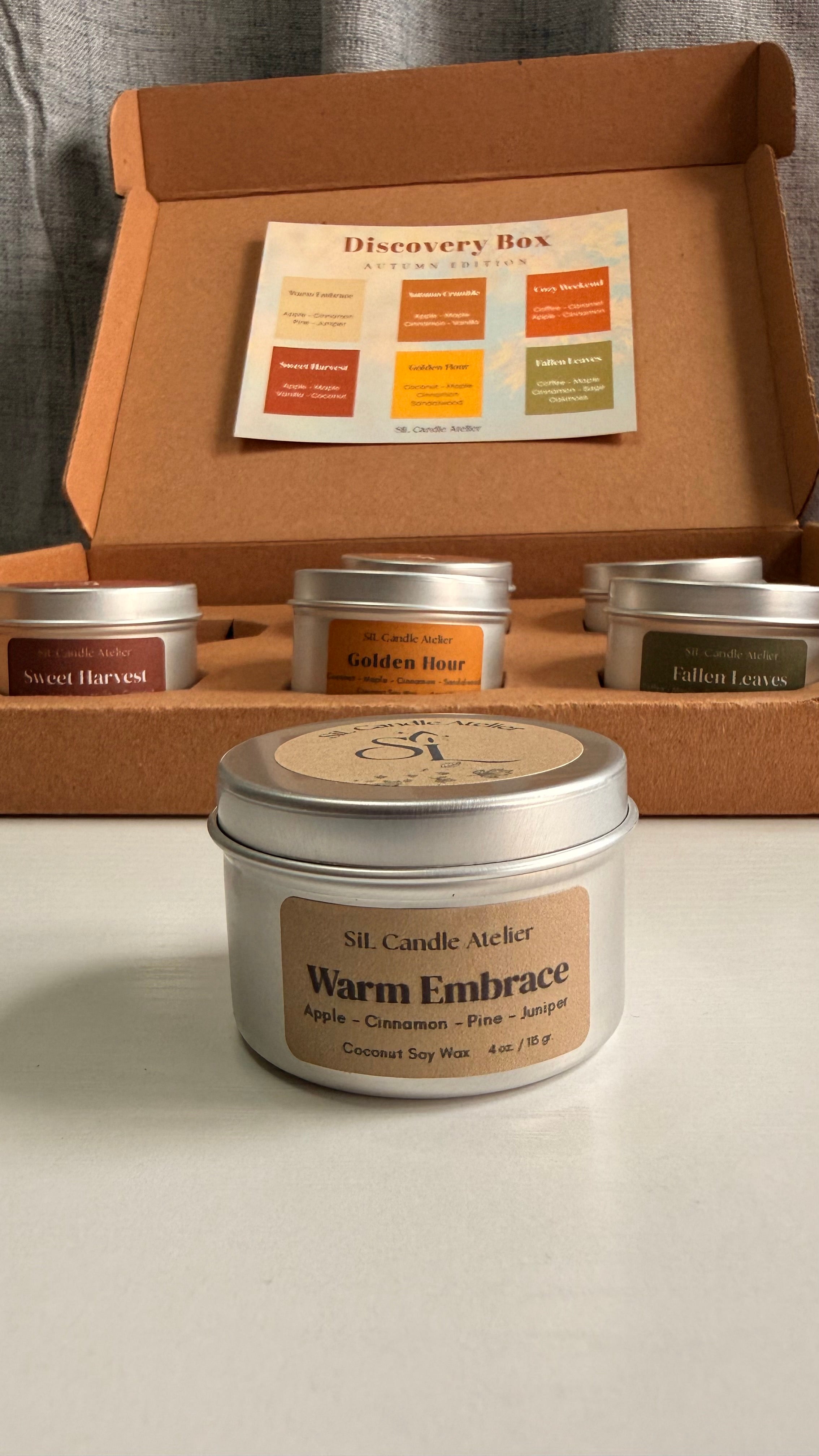 Autumn Edition Discovery Box - Set of 6 Mini Candle Tins