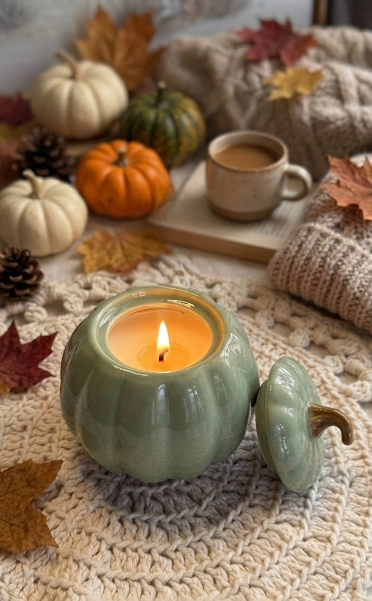 Vela de Cerámica en Forma de Calabaza – Autumn Cashmere (11.7 oz)