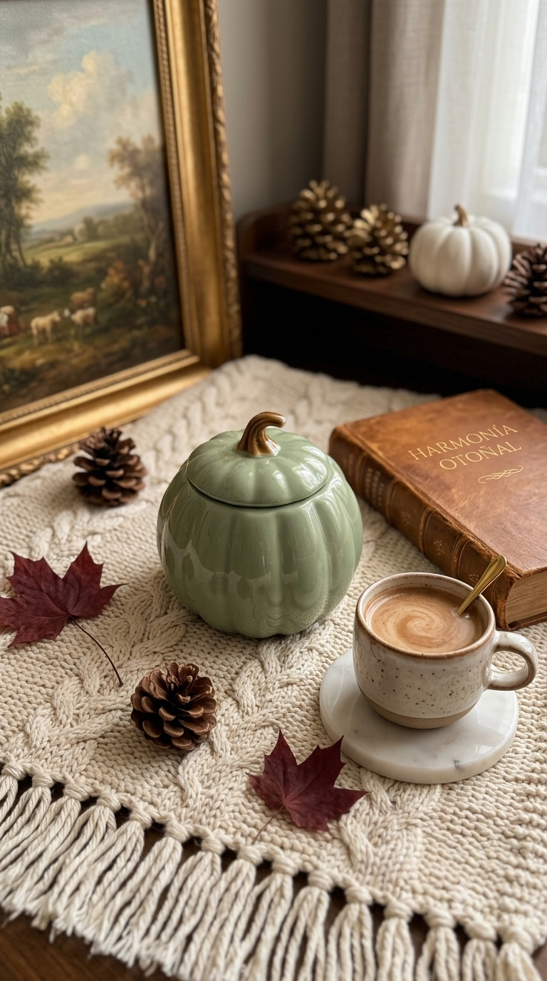 Vela de Cerámica en Forma de Calabaza – Autumn Cashmere (11.7 oz)