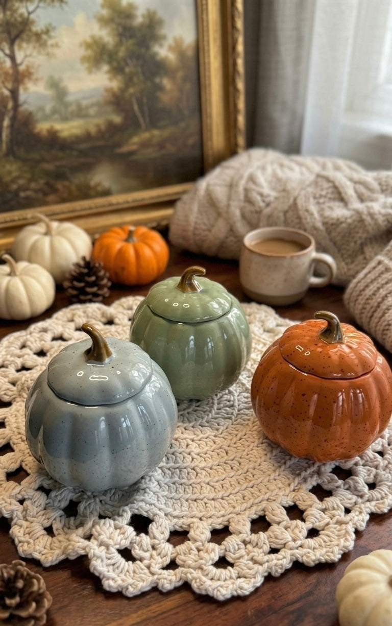 Vela de Cerámica en Forma de Calabaza – Autumn Cashmere (11.7 oz)