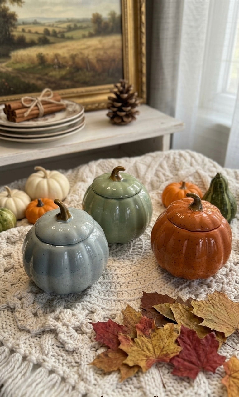 Vela de Cerámica en Forma de Calabaza – Autumn Cashmere (11.7 oz)