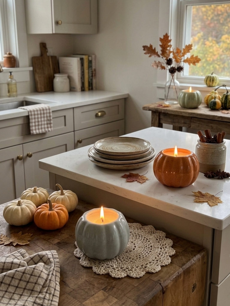 Vela de Cerámica en Forma de Calabaza – Autumn Cashmere (11.7 oz)