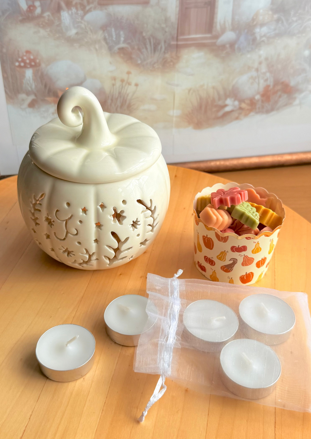 Set de Quemador de Cerámica Calabaza & Wax Melts