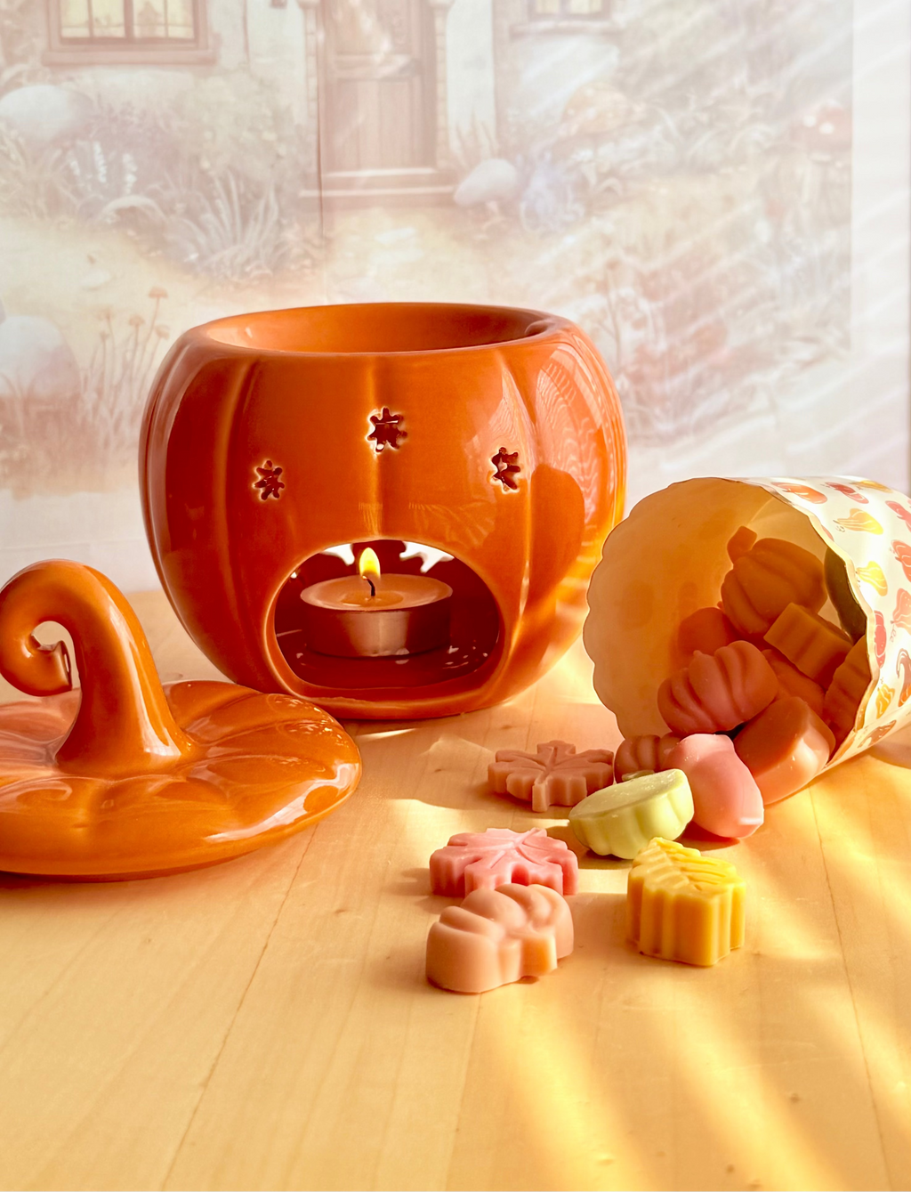 Set de Quemador de Cerámica Calabaza & Wax Melts