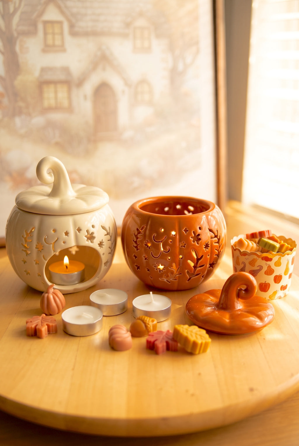 Set de Quemador de Cerámica Calabaza & Wax Melts